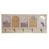 Kapstok DKD Home Decor 56 x 5 x 23,5 cm Natuurlijk Multicolour Hout MDF Boho - thumbnail