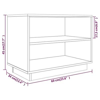 VidaXL Schoenenkast 60x34x45 cm massief grenenhout honingbruin