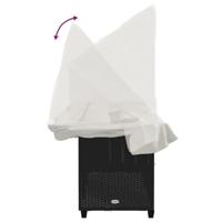 Ligbed met luifel en kussens poly rattan zwart - thumbnail