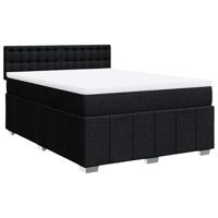 Boxspring met matras stof zwart 140x200 cm - thumbnail