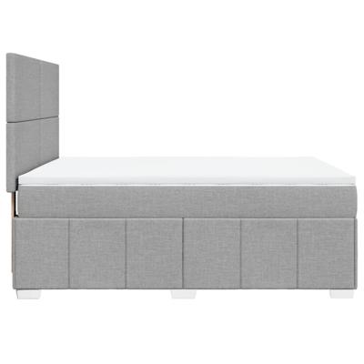 Boxspring met matras stof lichtgrijs 140x200 cm