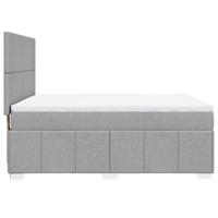 Boxspring met matras stof lichtgrijs 140x200 cm - thumbnail
