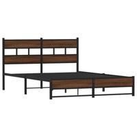 Bedframe zonder matras metaal bruin eikenkleurig 160x200 cm - thumbnail