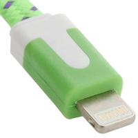 Geweven nylon stijl 8 Pin naar USB Data / laad Kabel Kabel lengte: 2 meter Compatibel met IOS 8(groen) - thumbnail