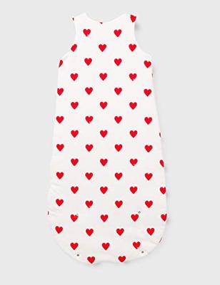 Katoenen trappelzak met hartjes wit Katoenen trappelzak met hartjes wit