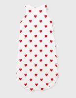 Katoenen trappelzak met hartjes wit - thumbnail