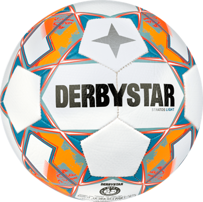 Derbystar Voetbal Stratos V23 Light 1043 wit blauw oranje Derbystar Voetbal Stratos V23 Light 1043 wit blauw oranje