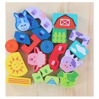 Houten Blokken Boerderij, 20dlg. - thumbnail