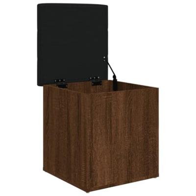 Opbergbankje 42x42x45 cm bewerkt hout bruineikenkleurig Opbergbankje 42x42x45 cm bewerkt hout bruineikenkleurig