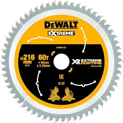 DeWalt Accessoires Extreme Runtime Cirkelzaagblad 216mm x 30mm 60T - DT99570-QZ - thumbnail