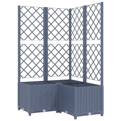 Plantenbak met latwerk 80x80x136 cm polypropeen donkergrijs Plantenbak met latwerk 80x80x136 cm polypropeen donkergrijs