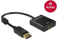 Delock DisplayPort / HDMI Adapterkabel DisplayPort-stekker, HDMI-A-bus 0.20 m Zwart 62607 Vergulde steekcontacten DisplayPort-kabel - thumbnail