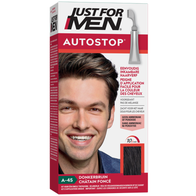 Just For Men Autostop Haarkleuring - A45 Donkerbruin Just For Men Autostop Haarkleuring - A45 Donkerbruin
