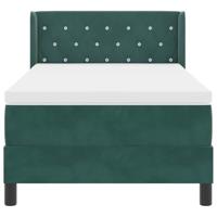 Boxspringbed met Matras Zwart 100x200 cm Fluweel Donkergroen - thumbnail