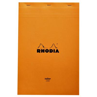 Schrijfblok Rhodia A4 lijn 80 vel 80gr geel | 5 stuks