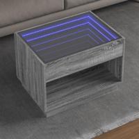 Salontafel met Infinity LED 70x50x50 cm grijs sonoma eikenkleur - thumbnail