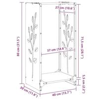Brandhoutrek 40x30x80 cm koudgewalst staal antraciet - thumbnail