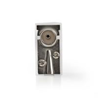 IEC (Coax) -Connector | Male + Female - Gehoekt | 2 Stuks | Wit - thumbnail