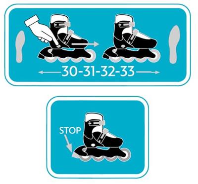 Verstelbare inline skates - STAMP - SKIDS CONTROL - Maat 30-33 - Unisex