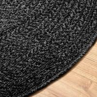 VidaXL Vloerkleed zizur binnen en buiten ø 160 cm jute look antraciet - thumbnail