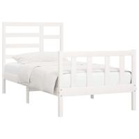 Bedframe zonder matras massief grenenhout wit 120x200 cm - thumbnail