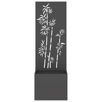 VidaXL Tuin privacy screen bloemen zwart 50 x 140 cm koudgewalst staal - thumbnail