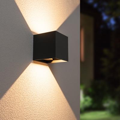 Kansas XL LED Wandlamp kubus - 20W 1850lm - 3000K warm wit - IP65 Waterdicht - Zwart - Up & downlight - Voor binnen en buiten