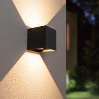 Kansas XL LED Wandlamp kubus - 20W 1850lm - 3000K warm wit - IP65 Waterdicht - Zwart - Up & downlight - Voor binnen en buiten - thumbnail
