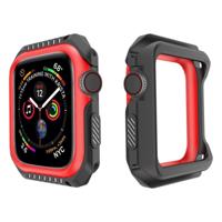 Smart Watch schokbestendig twee kleur beschermende case voor Apple Watch serie 3 42mm (zwart rood) - thumbnail