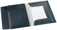 Leitz Cosy elastomap met 3 kleppen, met opbergvak met drukknoppsluiting, uit PP, ft A4, grijs - thumbnail