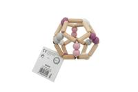 Goki houten grijpring elastische bal roze - thumbnail