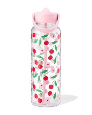 HEMA Waterfles 1150ml met rietje kersen