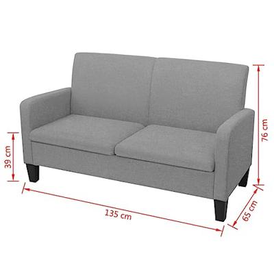 VidaXL Tweezitsbank 135x65x76 cm lichtgrijs VidaXL Tweezitsbank 135x65x76 cm lichtgrijs
