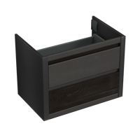 Onderkast Forzalaqua Gela 80x51x60 cm 2 Softclose Lades Eiken Black Oiled Forzalaqua - thumbnail