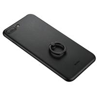 iPhone 7 Plus & 8 Plus ultra-dun Frosted structuur Polypropeen Benks back cover Hoesje met ring houder (zwart) - thumbnail