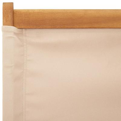Tuinstoelen 8 st inklapbaar stof en massief hout beige - thumbnail