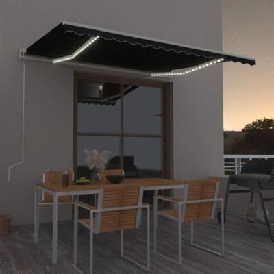 Luifel automatisch met LED en windsensor 400x300 cm antraciet Luifel automatisch met LED en windsensor 400x300 cm antraciet