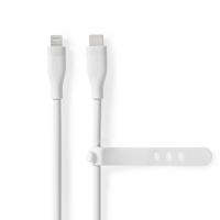 Nedis Lightning Kabel | USB 2.0 | Apple Lightning 8-Pins | USB-C Male | 480 Mbps | Vernikkeld | 1.50 m | Rond | Silicone | Wit | Doos - CCGB39800WT15 - thumbnail