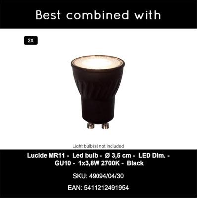 Lucide RITMO - Plafondspot - Ø 15 cm - 2xGU10 (MR11) - Koffie