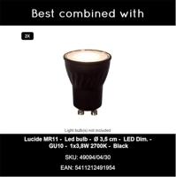 Lucide GRADO - Plafondspot - 2xGU10 (MR11) - Zwart - thumbnail