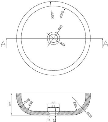 Saqu Nature Collection ronde waskom Ø 40x12 cm natuursteen zwart