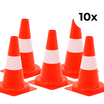 10-pack verkeerskegel soepel 30cm - 10-pack verkeerskegel 30cm 10-pack verkeerskegel soepel 30cm - 10-pack verkeerskegel 30cm