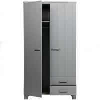 WOOOD Kledingkast 'Dennis', kleur Betongrijs - thumbnail