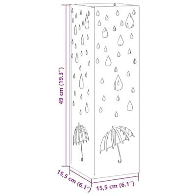 VidaXL Paraplu standaard met opslag zwart 15,5 x 15,5 x 49 cm metaal VidaXL Paraplu standaard met opslag zwart 15,5 x 15,5 x 49 cm metaal