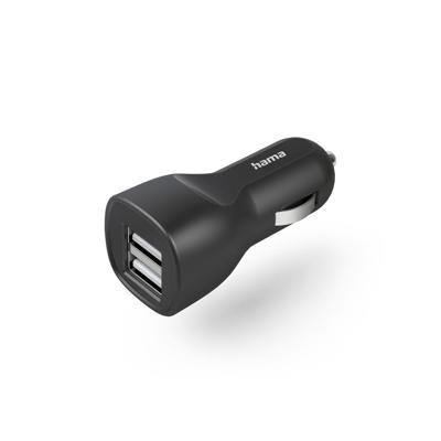 Hama Car Charger met 2x USB-A Socket 12 W Oplader Zwart Hama Car Charger met 2x USB-A Socket 12 W Oplader Zwart