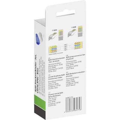Quadrios RJ-45 connectorset CAT 5e Stekker, recht 25 stuk(s)