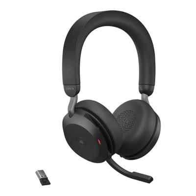 Jabra evolve2 75 on-ear headset (zwart, link380a, microsoft teams)