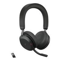 Jabra evolve2 75 on-ear headset (zwart, link380a, microsoft teams) - thumbnail