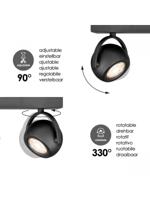 Home sweet home nop 2L ↔ 23 cm LED opbouwspot zwart - thumbnail