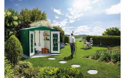 Biohort Europa 2 metalen berging 172x156x196 cm- Zadeldak- Metaal- Biohort